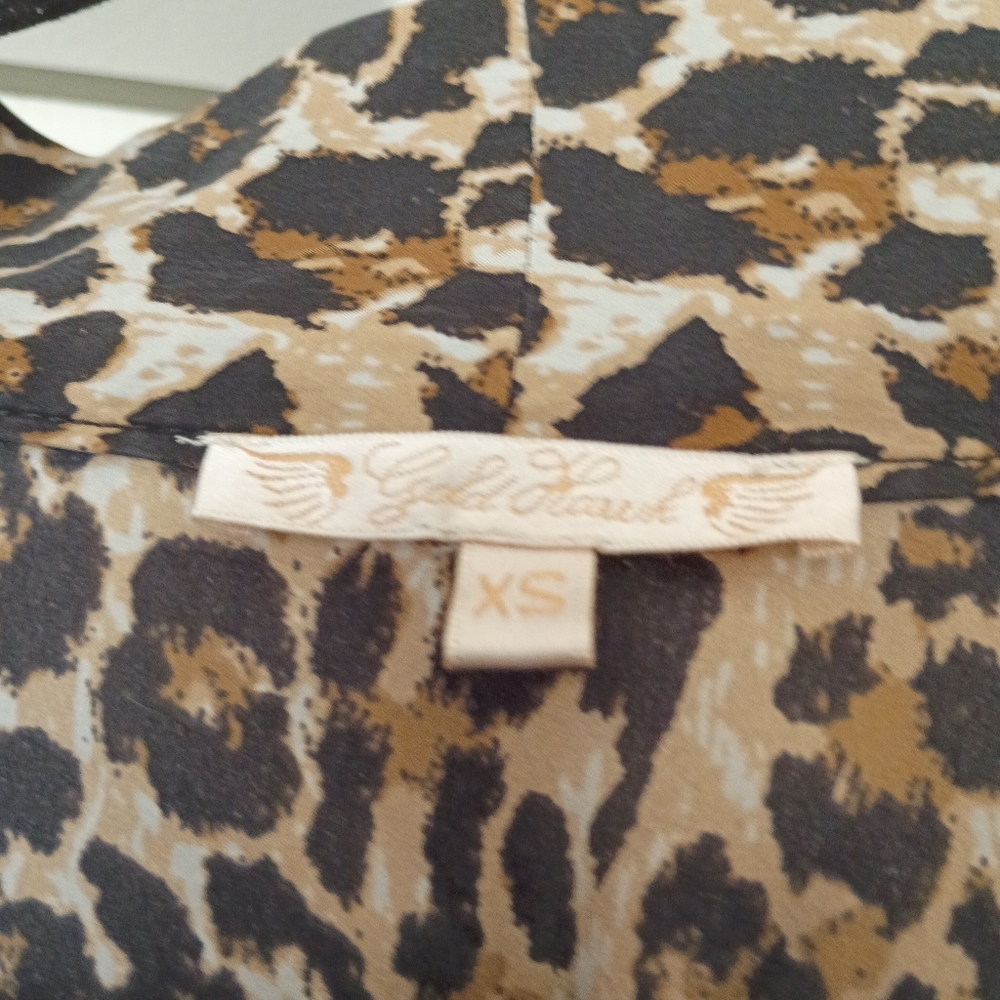 Leopard Print Lace Trim Sweater Gold Hawk XS - Picture 3 of 3